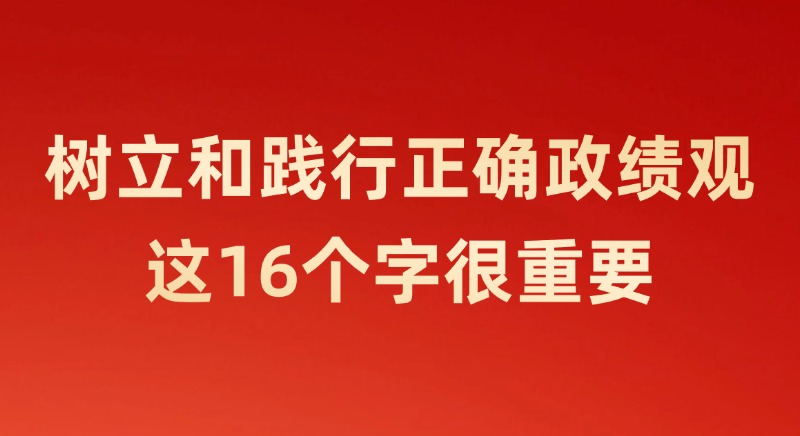 樹立和踐行正確政績觀，這16個字很重要